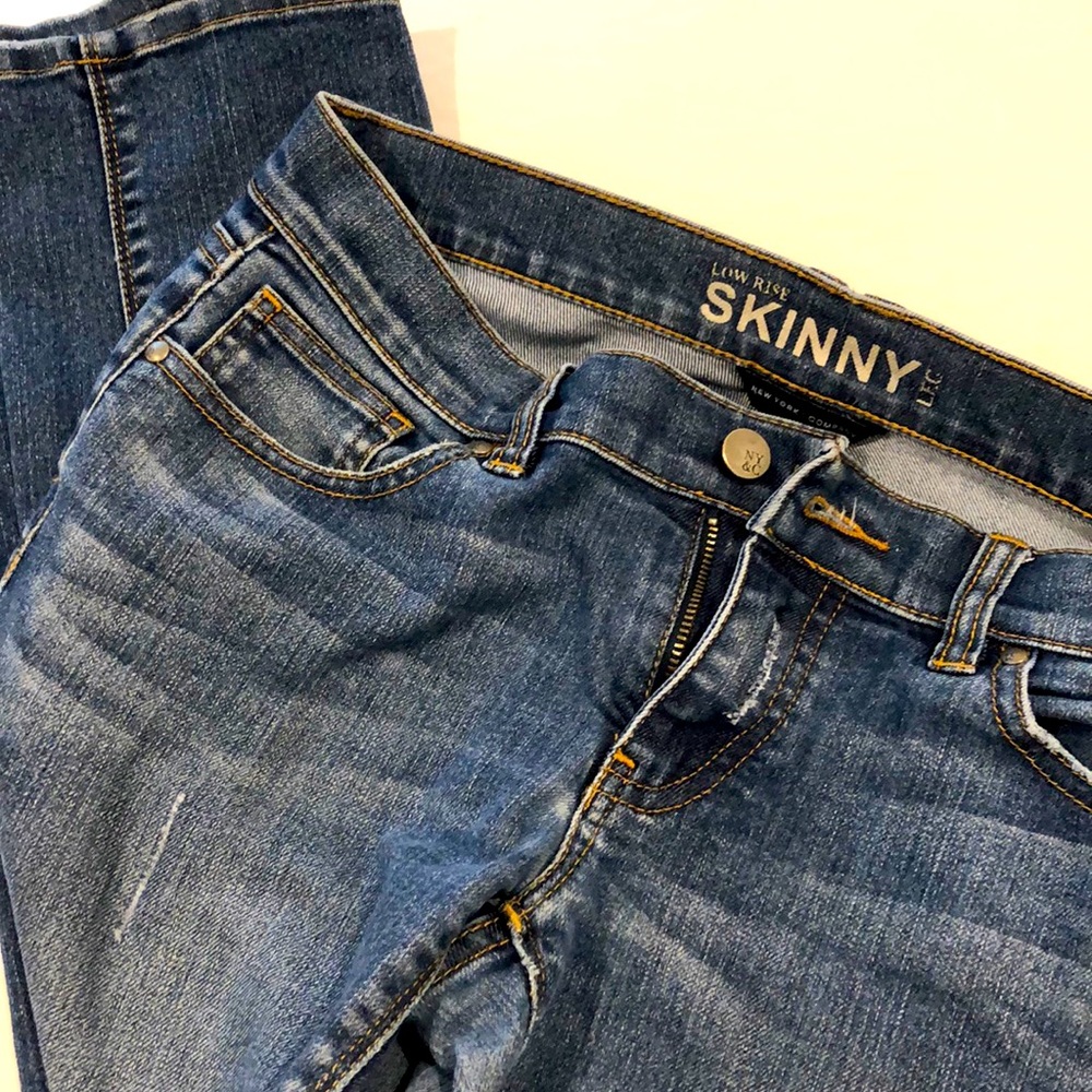 New York & Company skinny low rise distressed jean